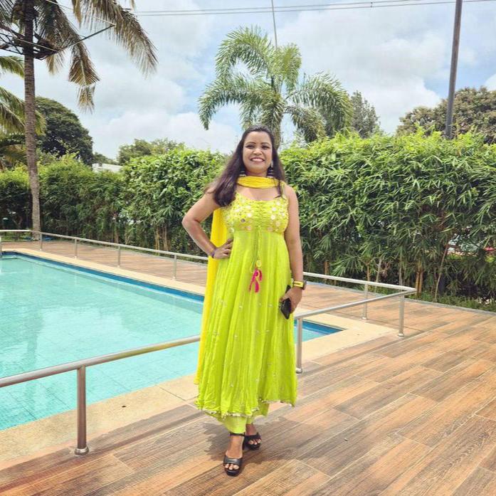 Sakhi Fashions Yellow Green Mirror Work Suit Set