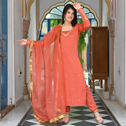 SURKH SUIT SET