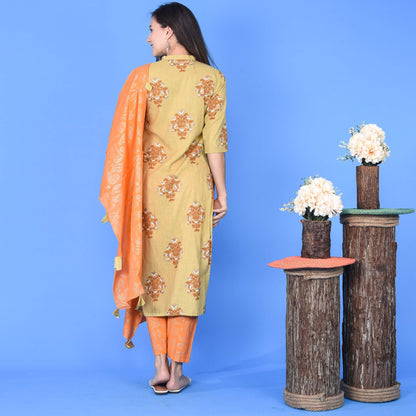 Sakhi Fashions Vivid Orange Kurta Set (set of 3)