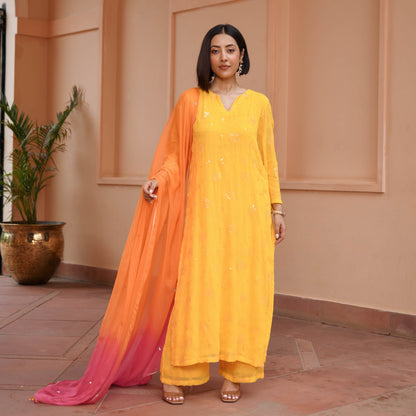 Blossoms Georgette Embroidered Suit Set