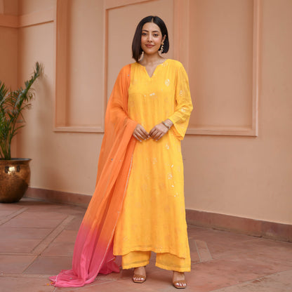 Blossoms Georgette Embroidered Suit Set