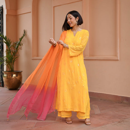 Blossoms Georgette Embroidered Suit Set