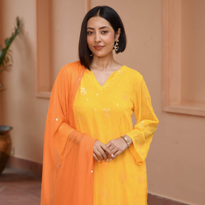 Blossoms Georgette Embroidered Suit Set