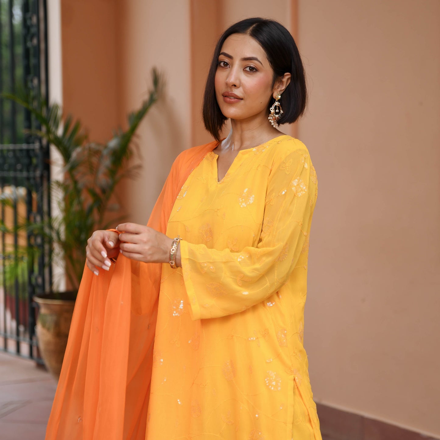 Blossoms Georgette Embroidered Suit Set