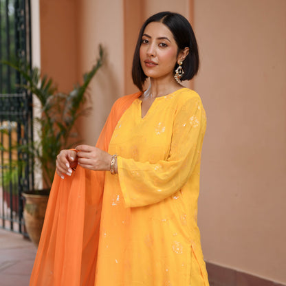 Blossoms Georgette Embroidered Suit Set