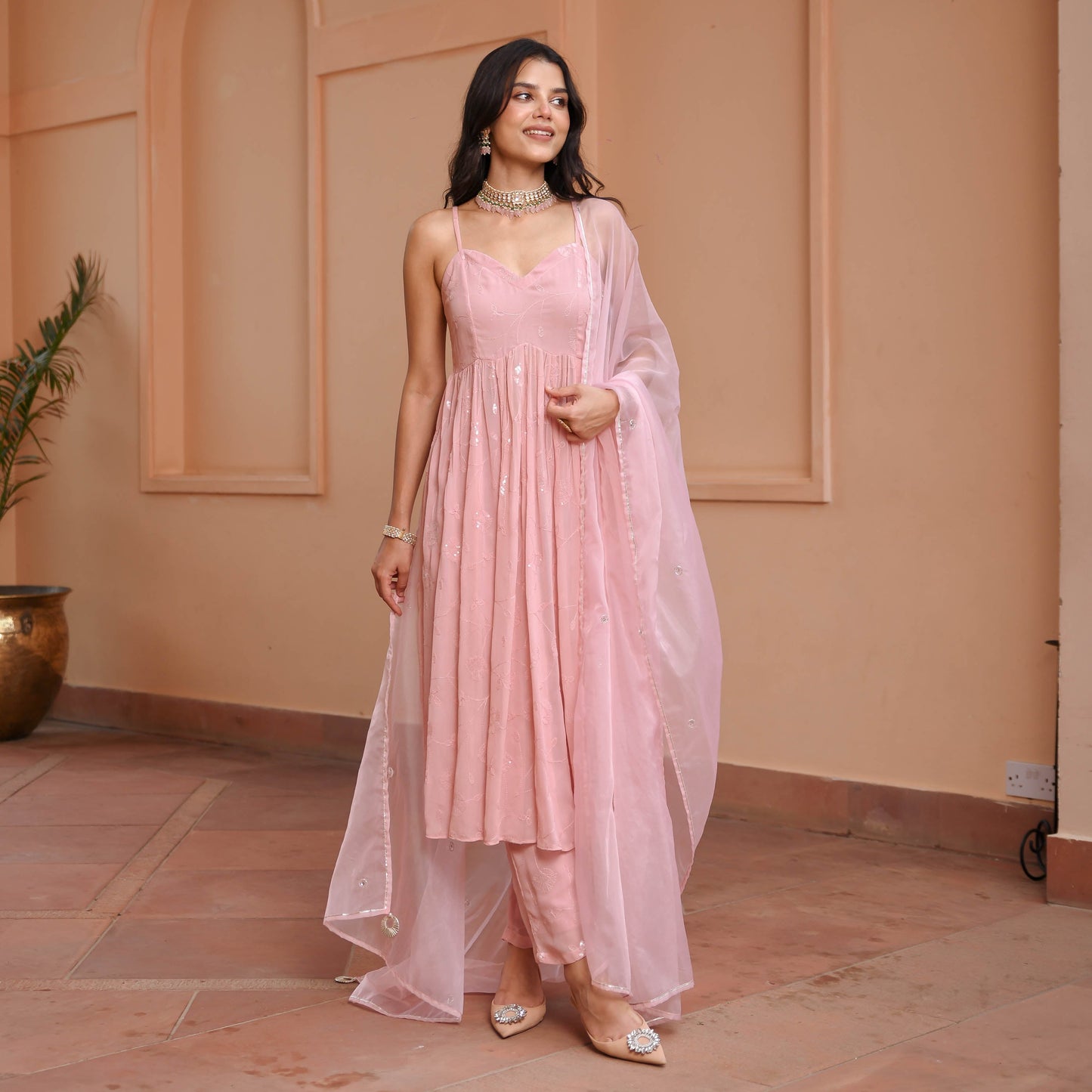 Grace Georgette Embroidered Suit Set