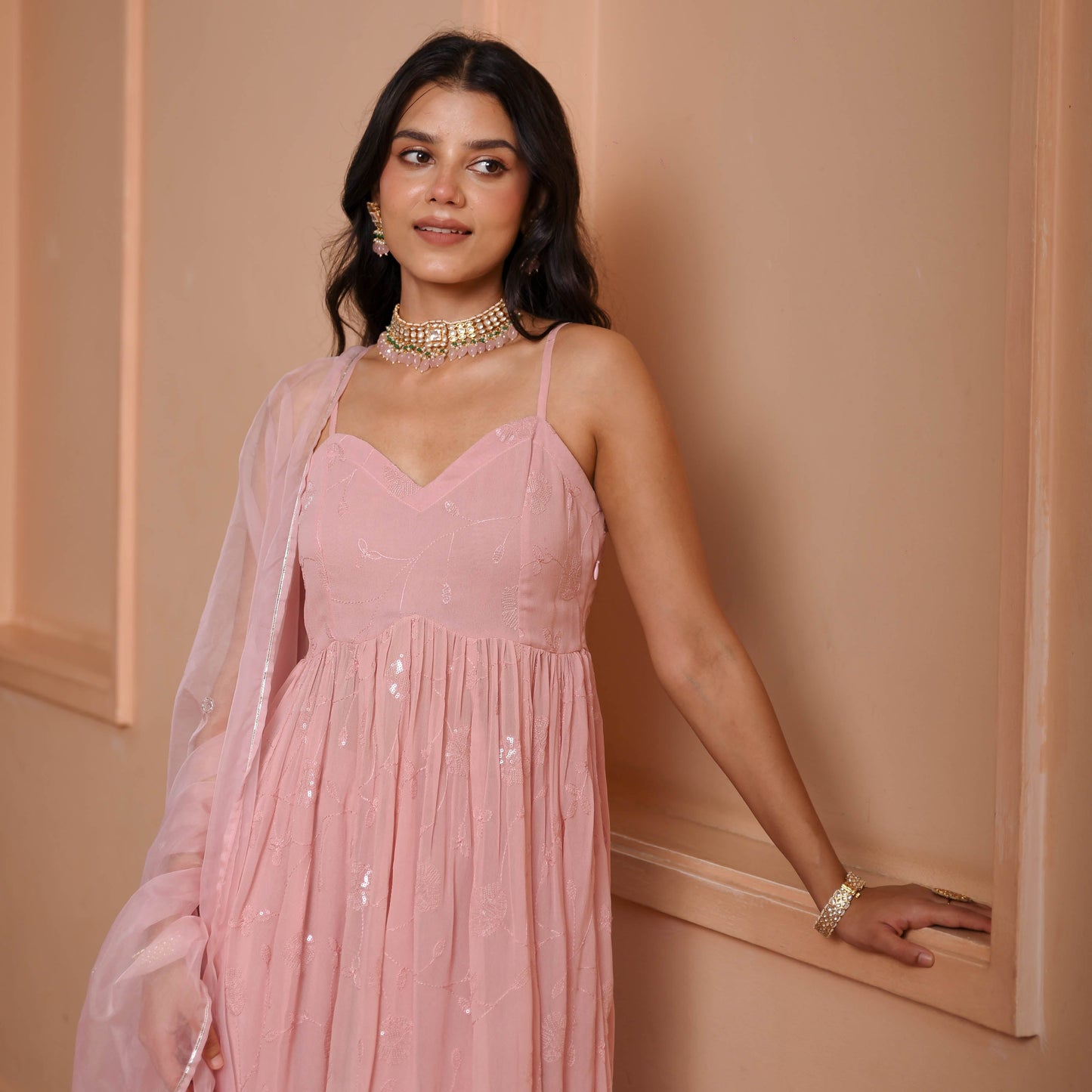 Grace Georgette Embroidered Suit Set