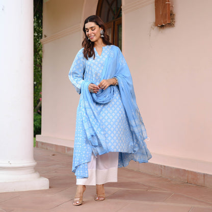 Elegance Handblock Suit Set