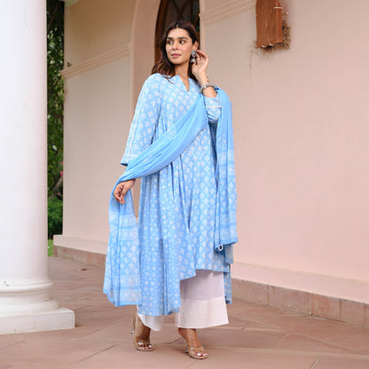 Elegance Handblock Suit Set