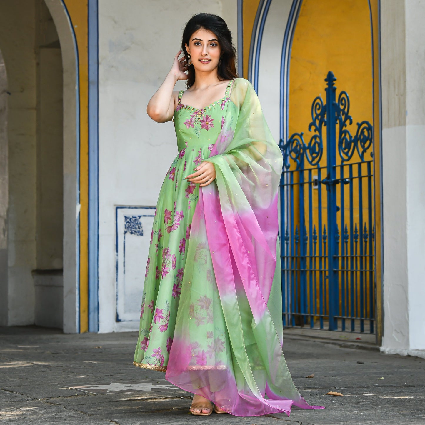 FLORAL JAAL SUIT SET