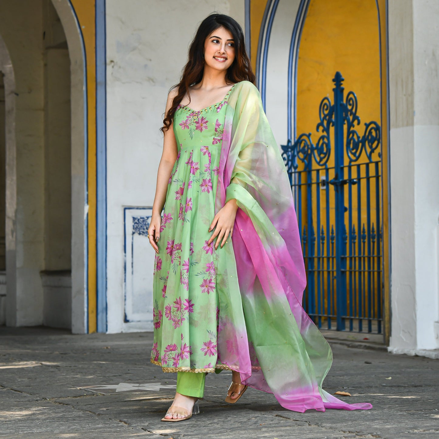 FLORAL JAAL SUIT SET