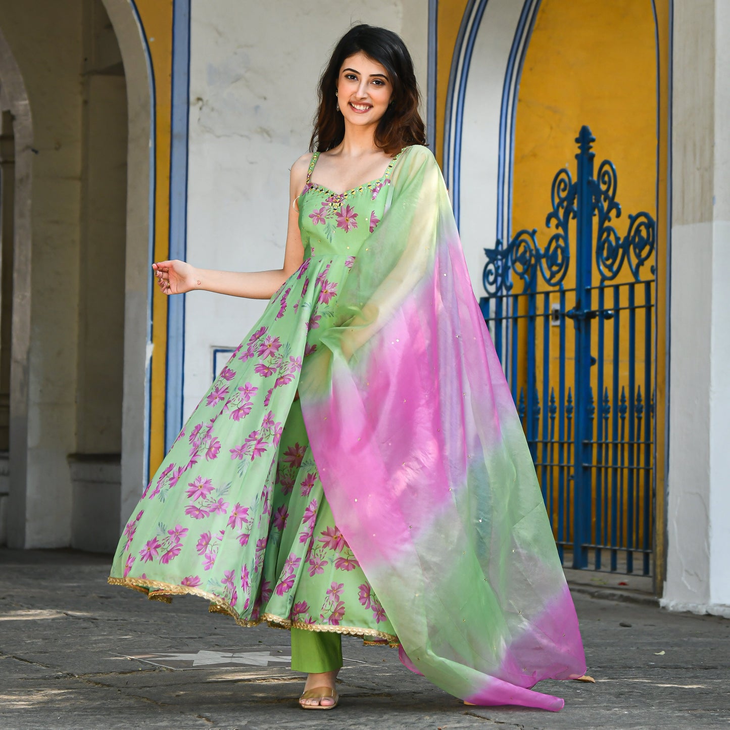 FLORAL JAAL SUIT SET