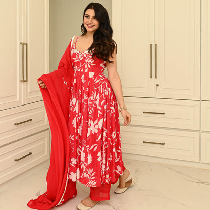 Sakhi Fashions Bright Floral Muslin Suit Set