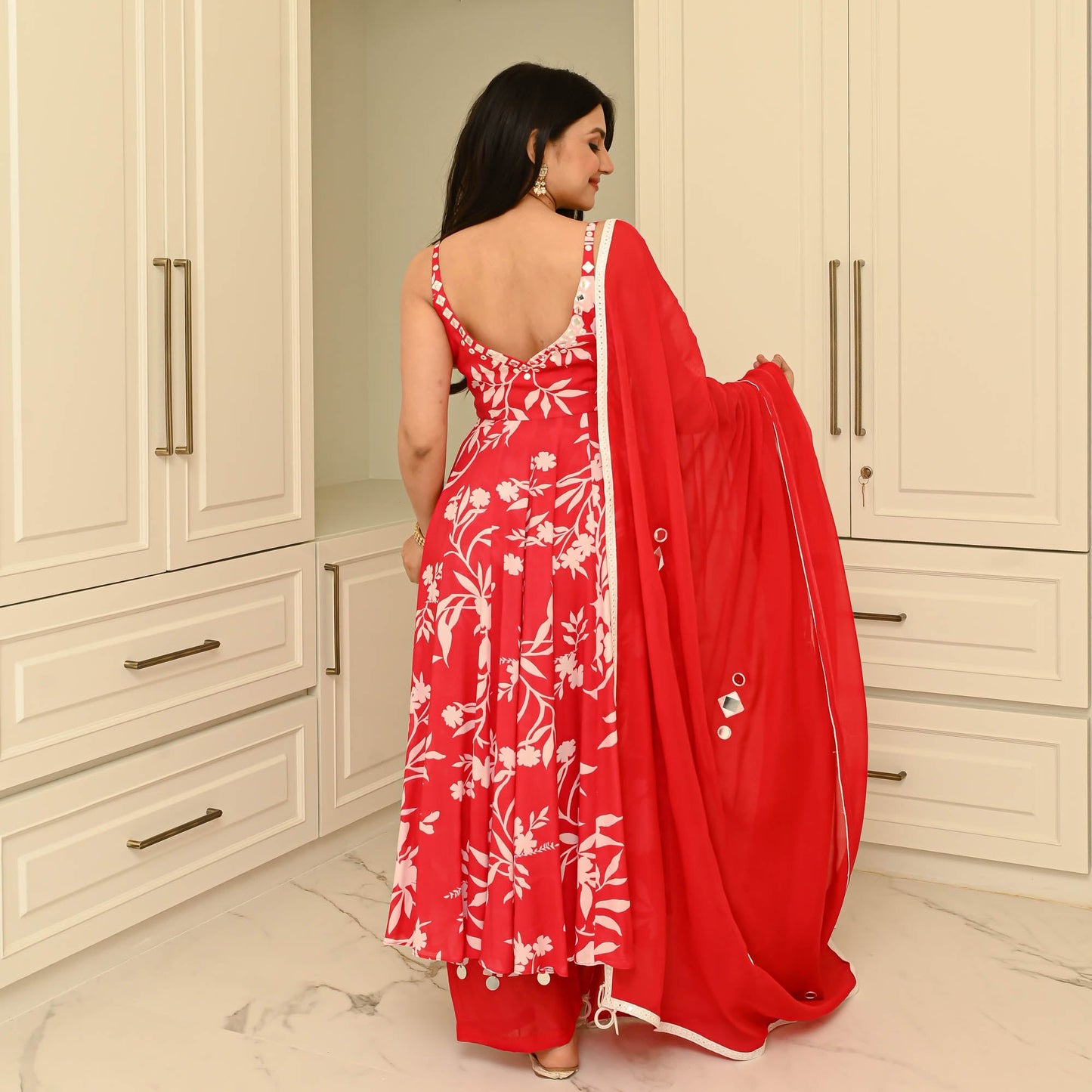 Sakhi Fashions Bright Floral Muslin Suit Set