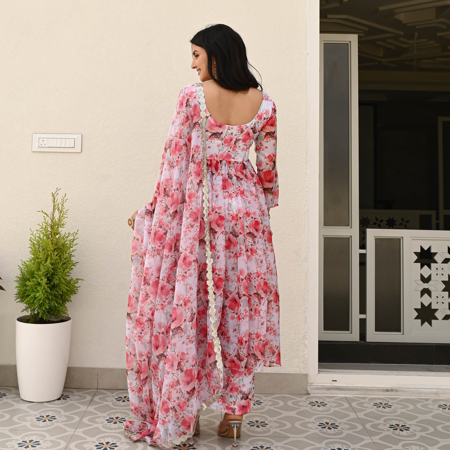 Sakhi Fashions Organza Printed Suit Set