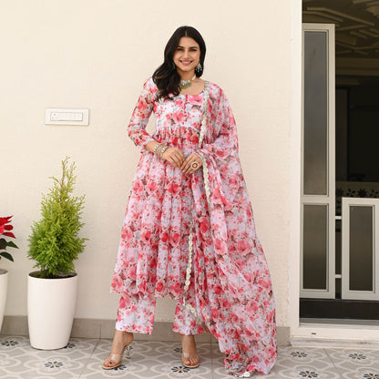 Sakhi Fashions Organza Printed Suit Set