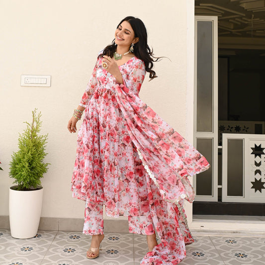 Sakhi Fashions Organza Printed Suit Set