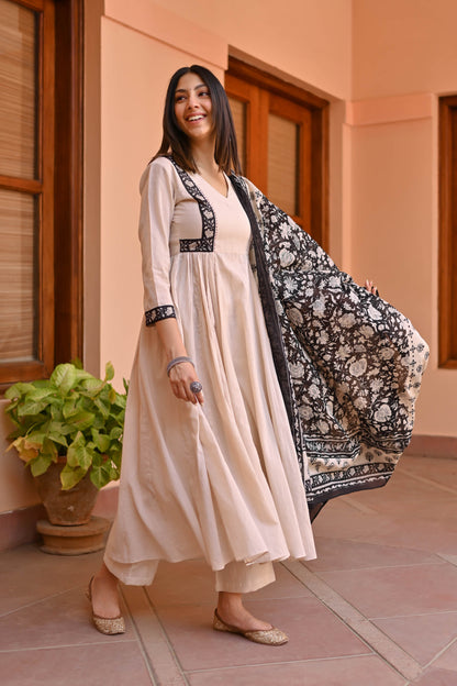 Rose Cotton Suit Set Trio