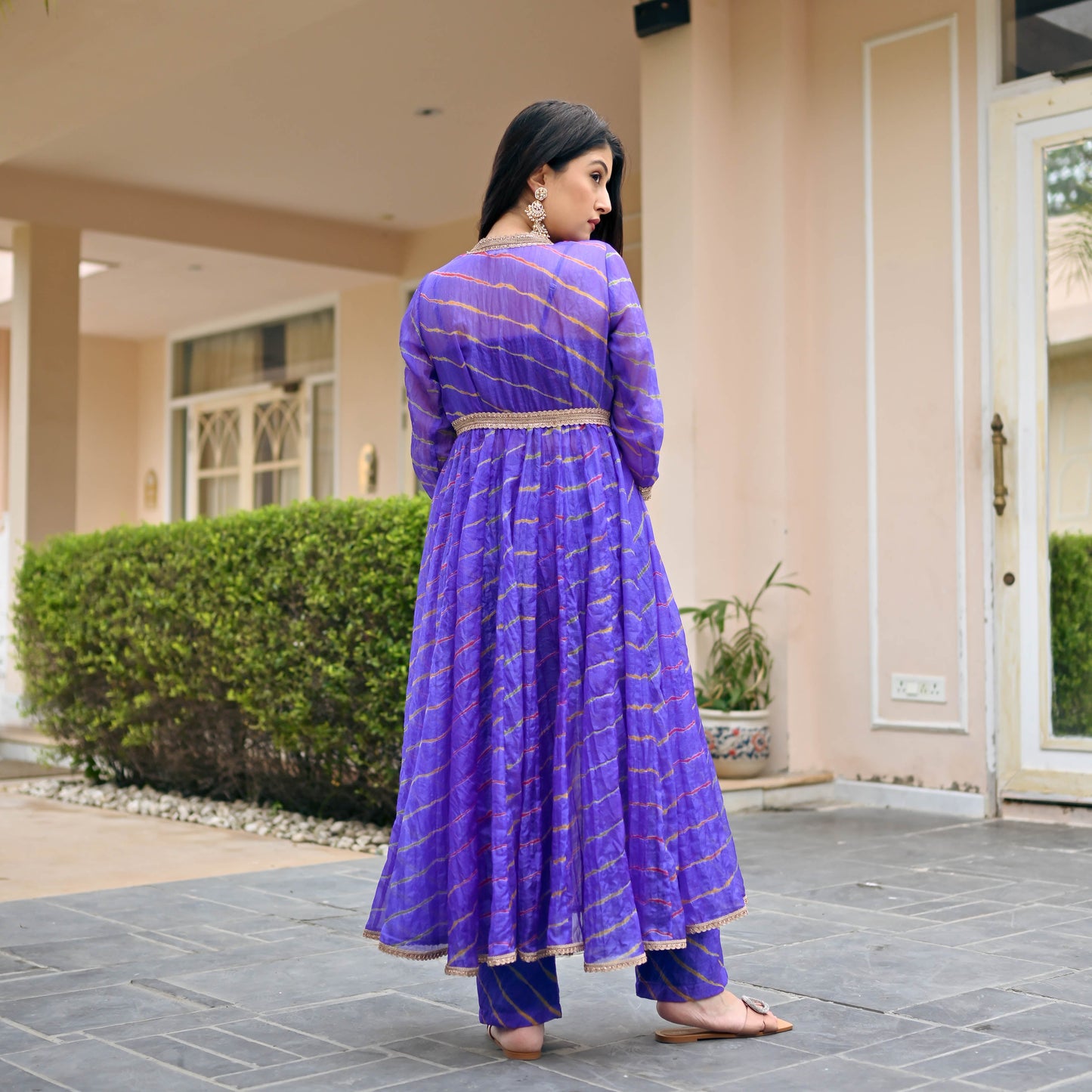 Sakhi Fashions Purple Leheriya 3 Piece Set