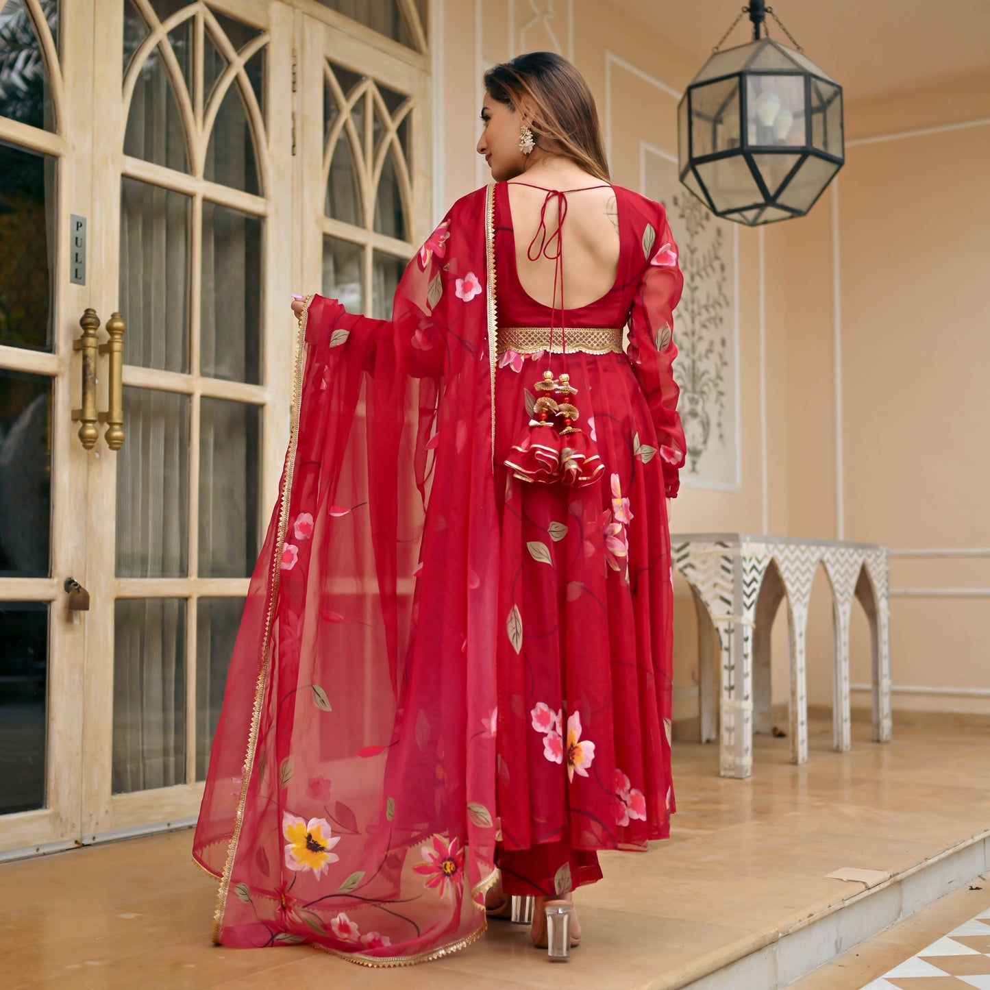 Sakhi Fashions Aurora Organza Handpainted Suit Set