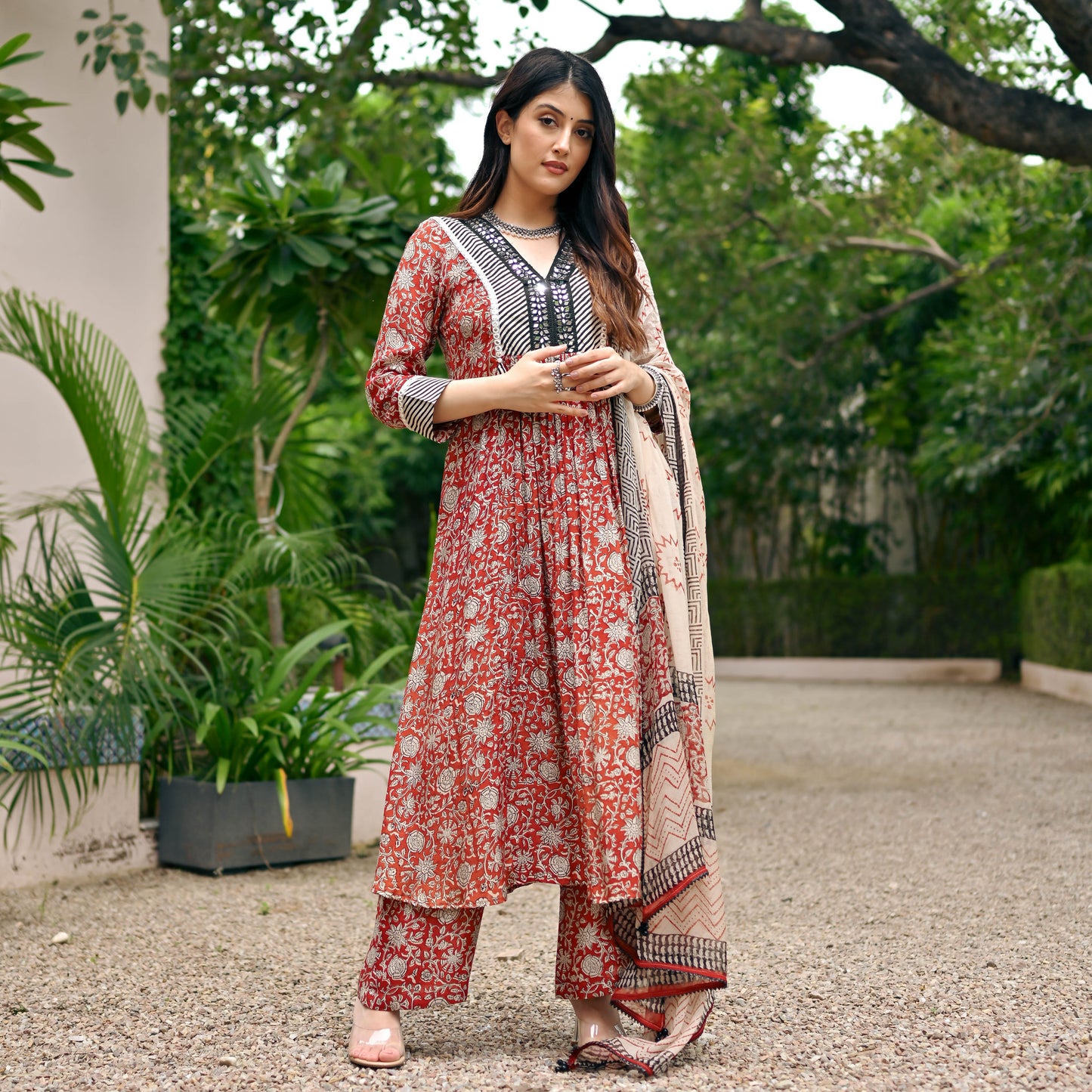 Sakhi Fashions Floral Natural Dye Suit Set