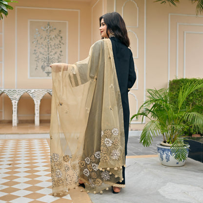 Sakhi Fashions Midnight Suit & Embroidered Dupatta