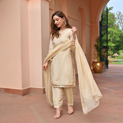 Ivory Tissue Silk Suit Set