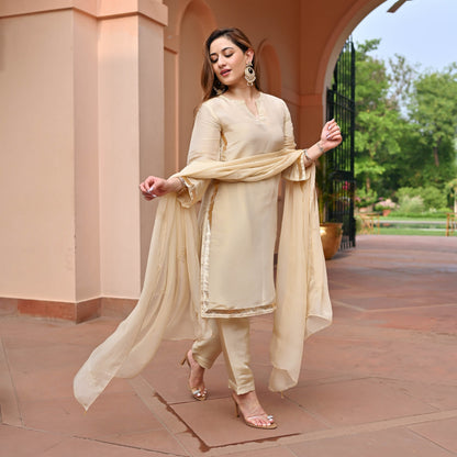 Ivory Tissue Silk Suit Set