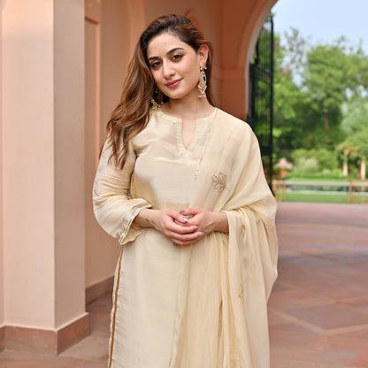 Ivory Tissue Silk Suit Set
