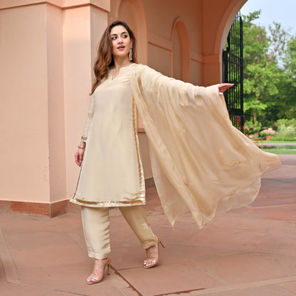 Ivory Tissue Silk Suit Set