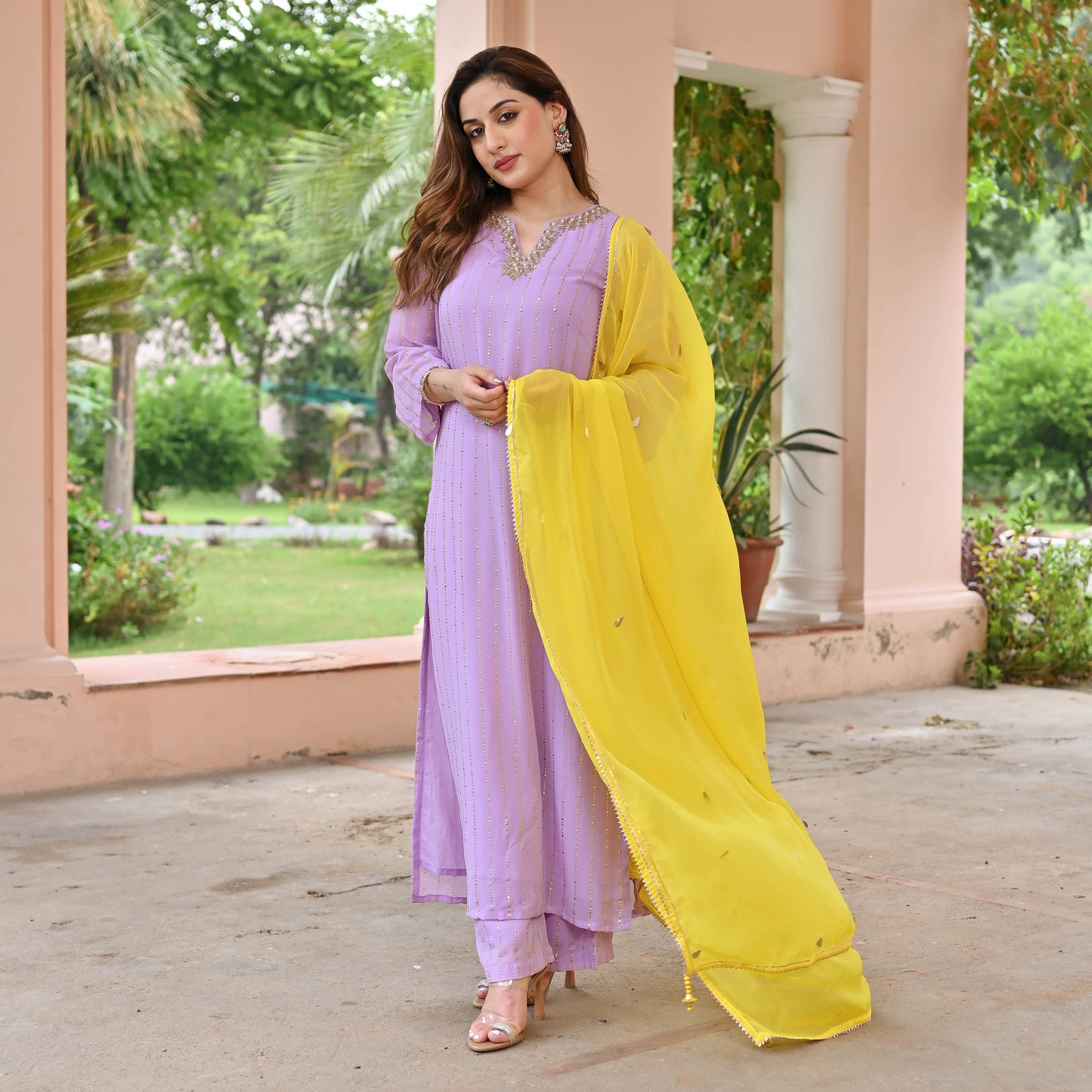 Charm Mukaish Suit Set