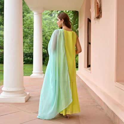 Lime Mint Georgette Suit Set