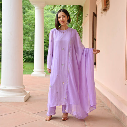 Regal Lilac Georgette Suit Set