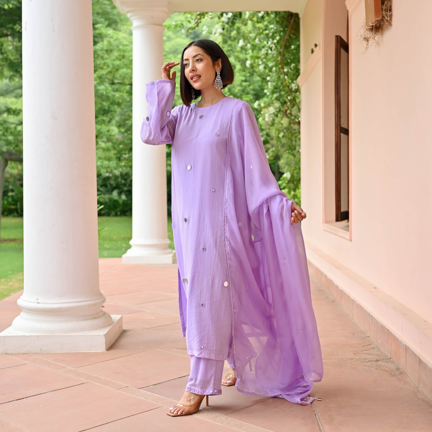Regal Lilac Georgette Suit Set
