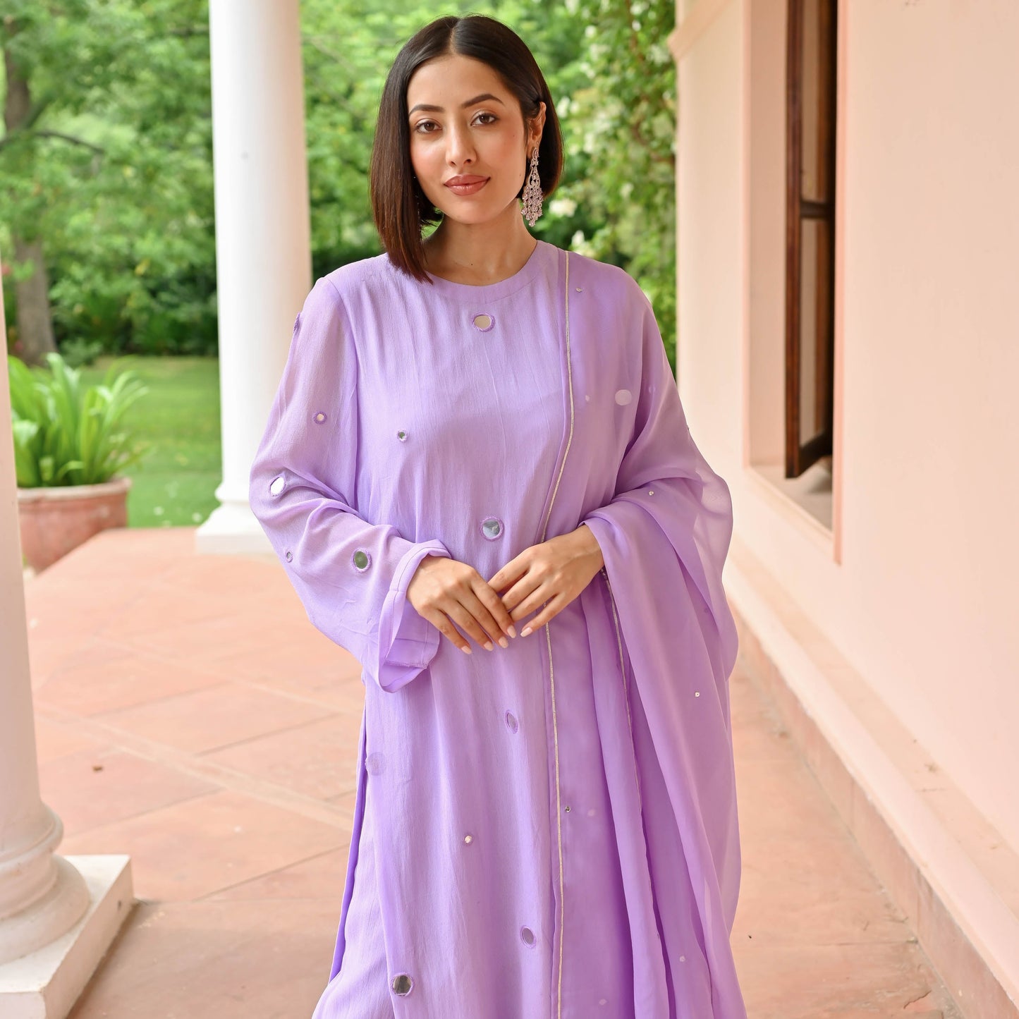 Regal Lilac Georgette Suit Set