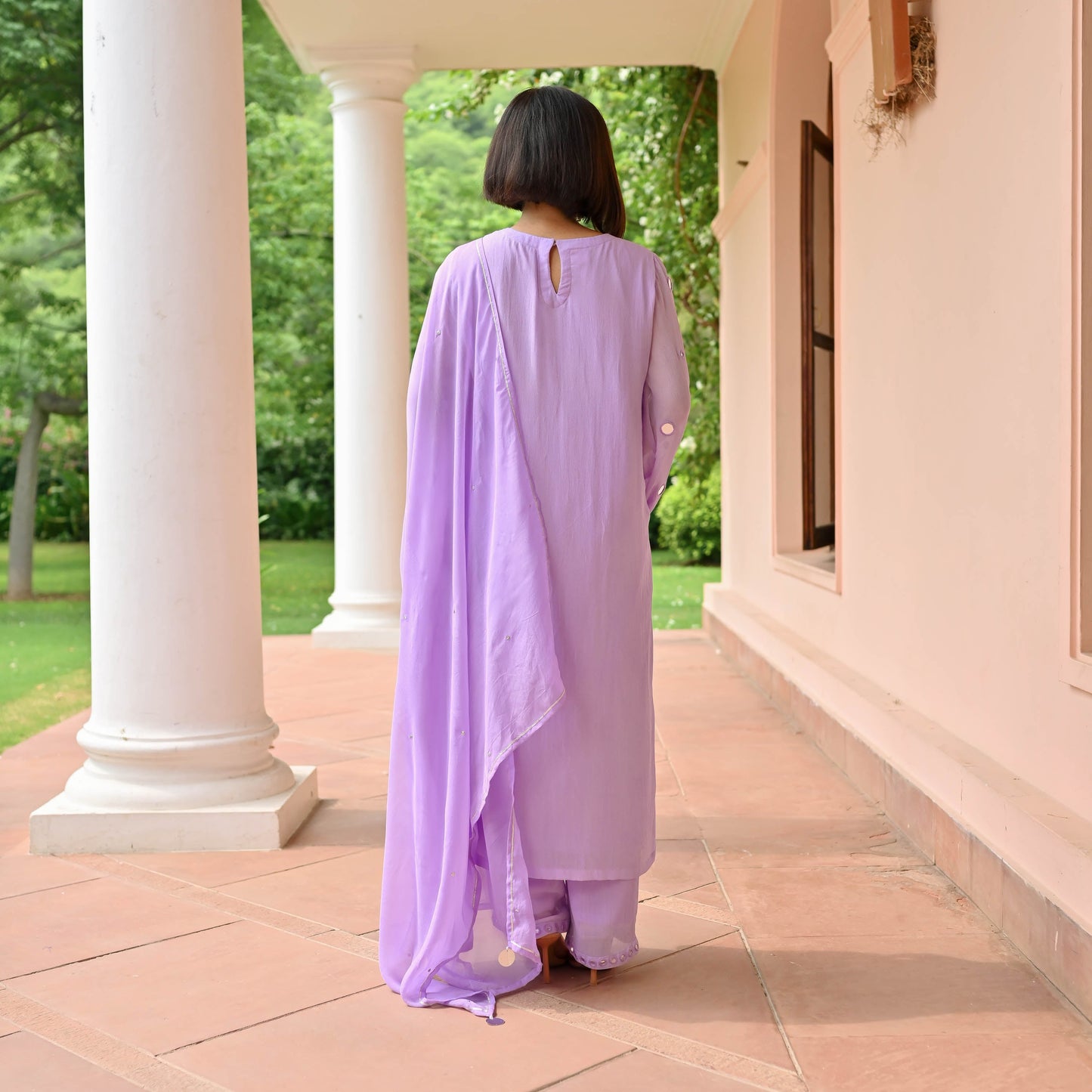 Regal Lilac Georgette Suit Set