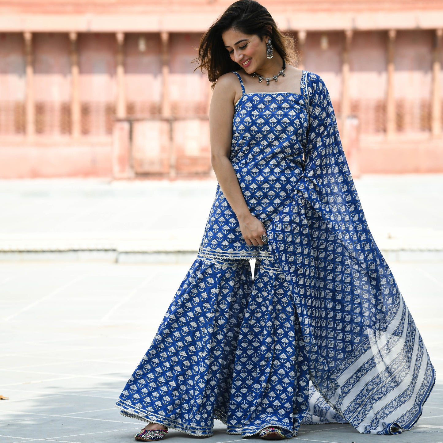 Sakhi Fashions Sitara Handblock Printed Suit Set