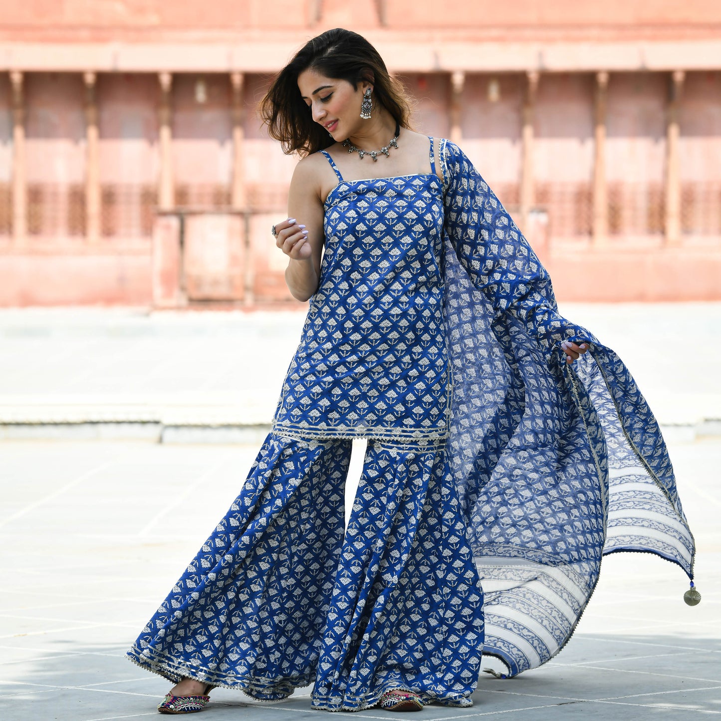 Sakhi Fashions Sitara Handblock Printed Suit Set