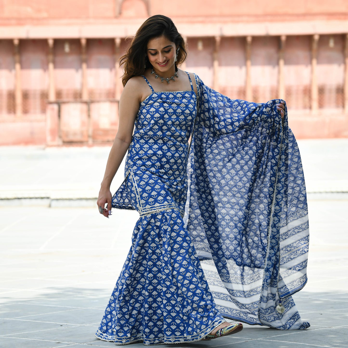 Sakhi Fashions Sitara Handblock Printed Suit Set