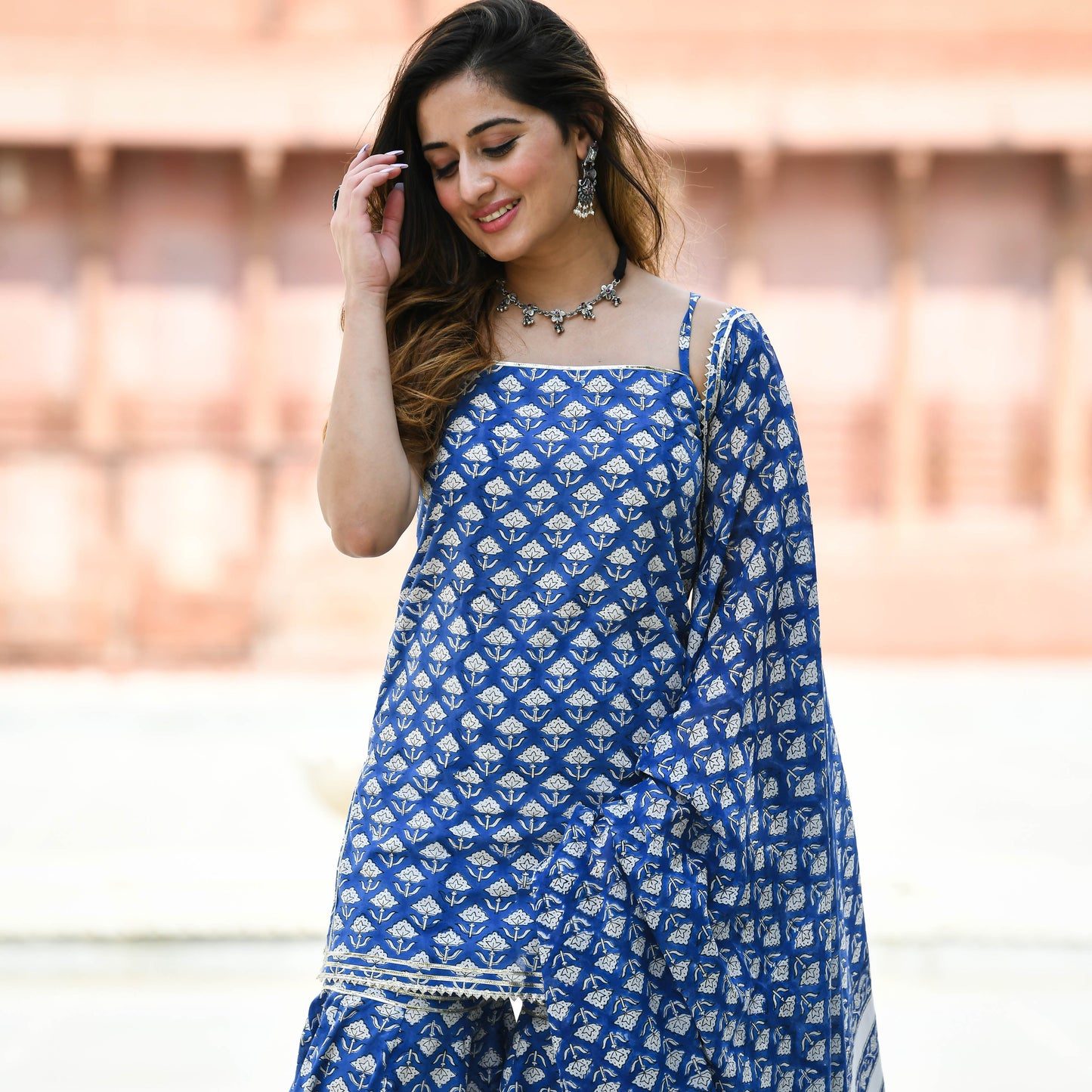 Sakhi Fashions Sitara Handblock Printed Suit Set