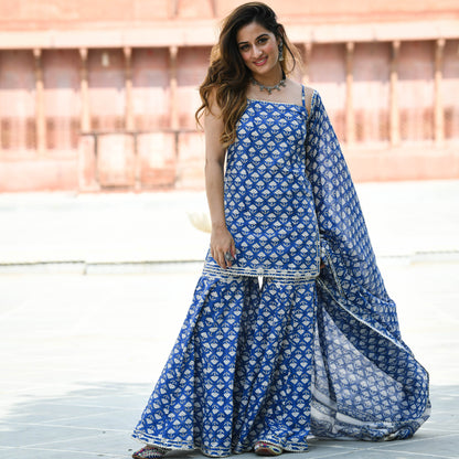 Sakhi Fashions Sitara Handblock Printed Suit Set