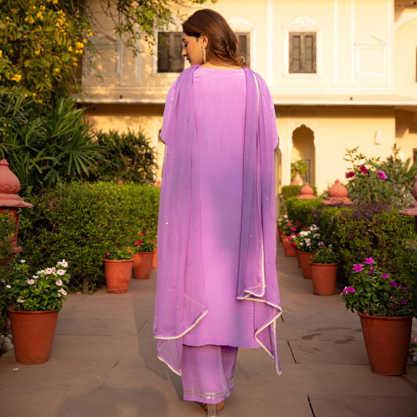 Sakhi Fashions Pastel White Embroidered Kurta Set