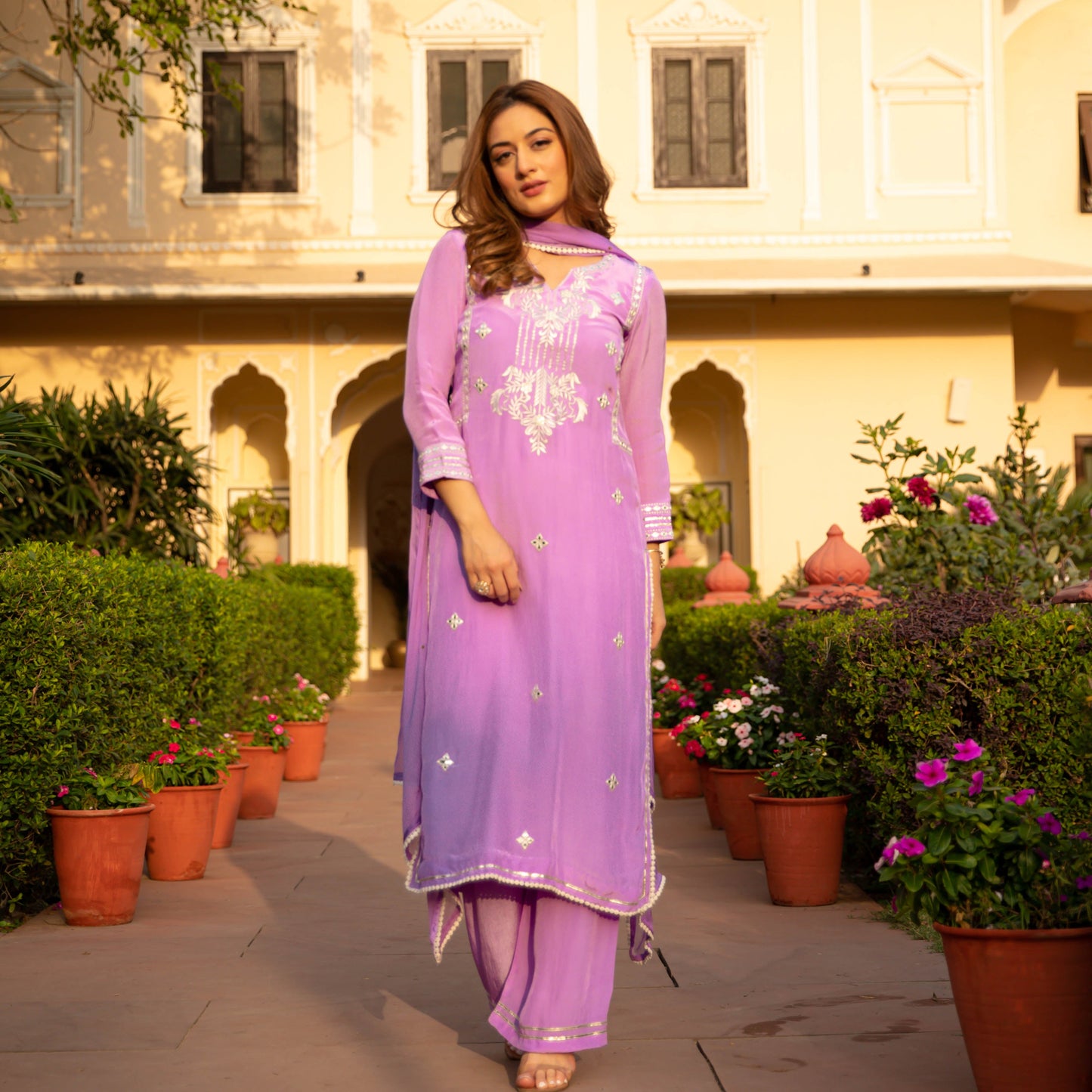 Sakhi Fashions Pastel White Embroidered Kurta Set