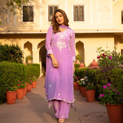 Sakhi Fashions Pastel White Embroidered Kurta Set