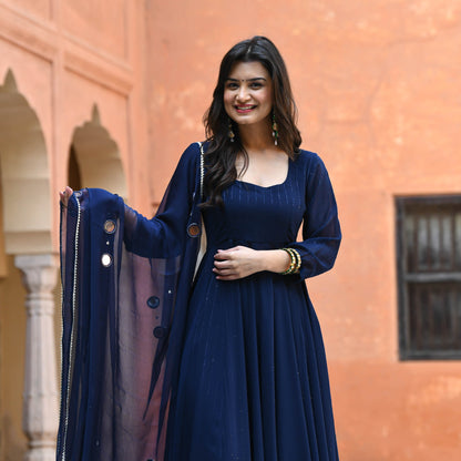Sakhi Fashions Dark Blue Sequin Salwar Suit