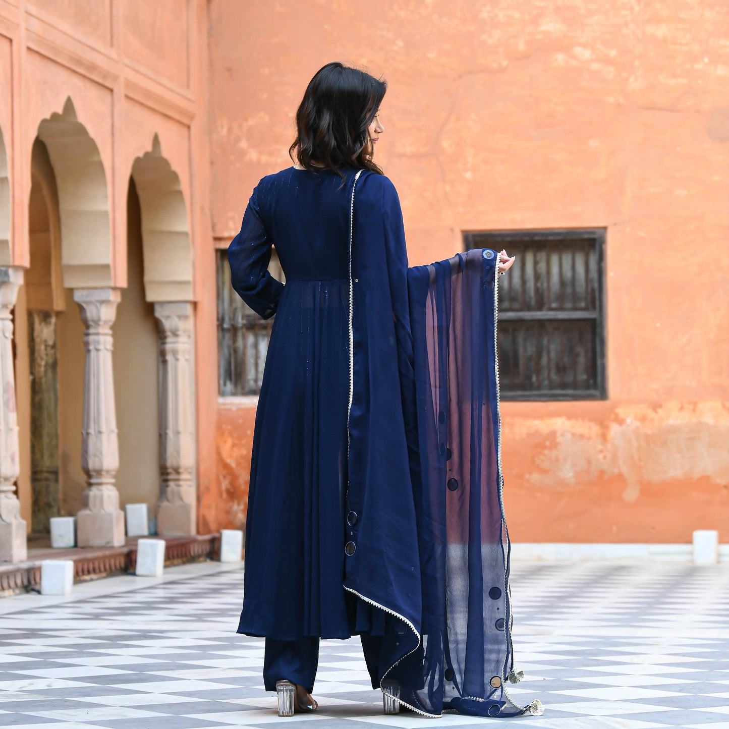 Sakhi Fashions Dark Blue Sequin Salwar Suit