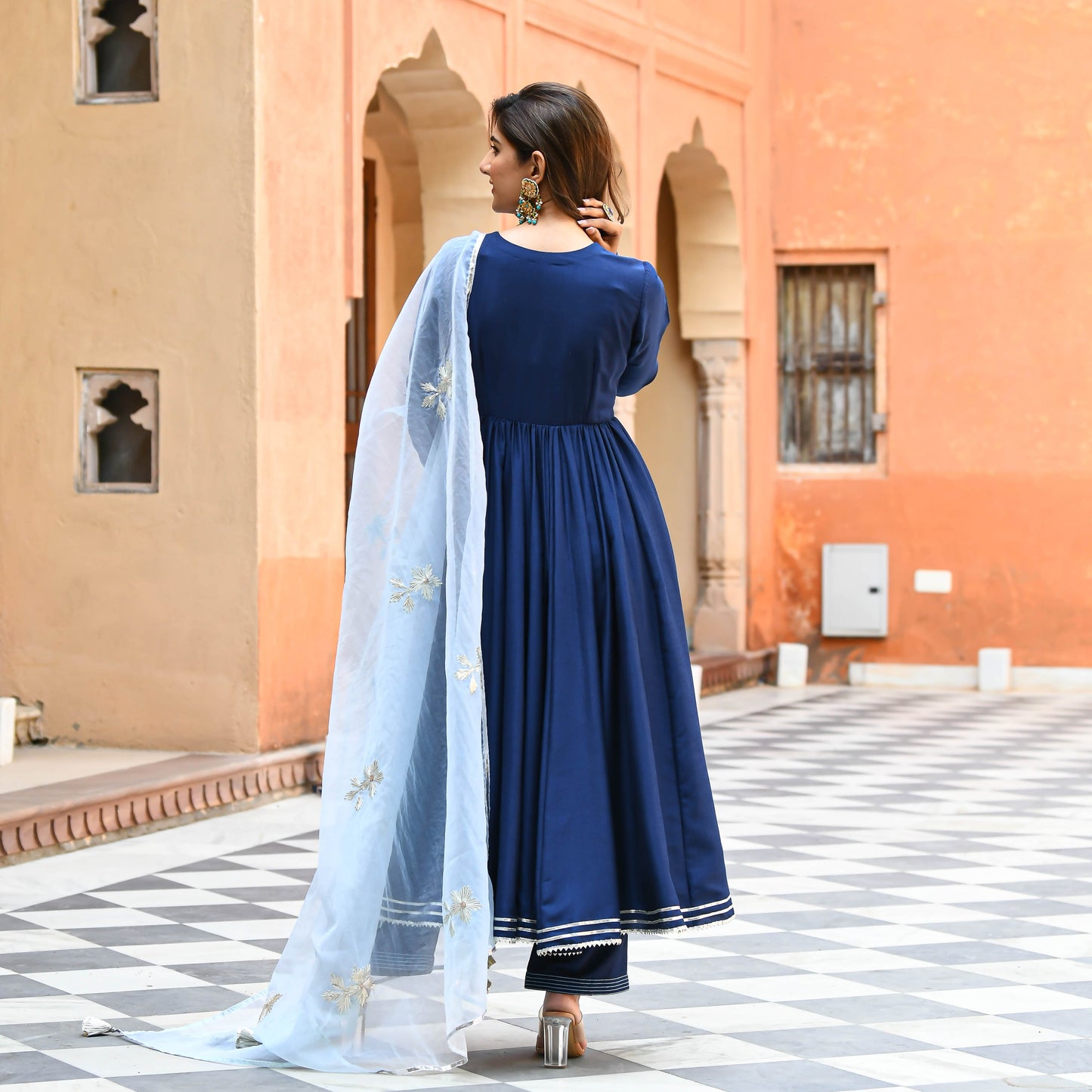 Sakhi Fashions Shades of Blue Gotta Salwar Suit