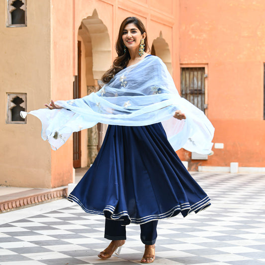 Sakhi Fashions Shades of Blue Gotta Salwar Suit