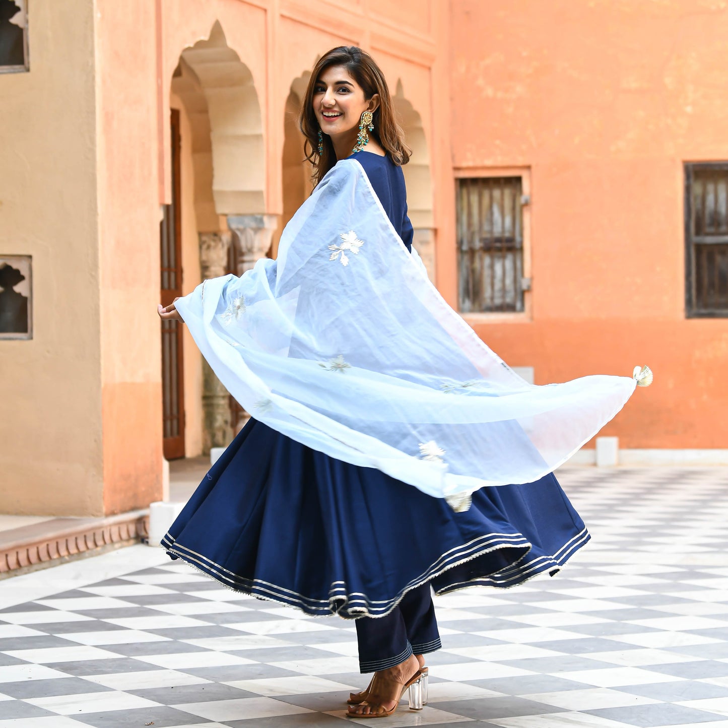 Sakhi Fashions Shades of Blue Gotta Salwar Suit