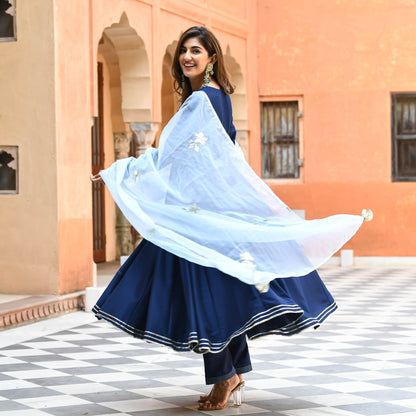 Sakhi Fashions Shades of Blue Gotta Salwar Suit